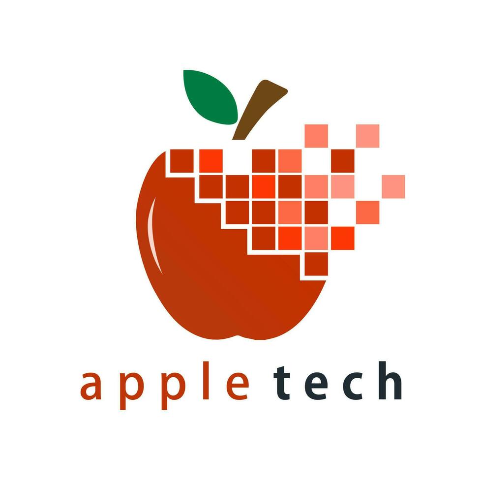 fruit tech logo ontwerp vector