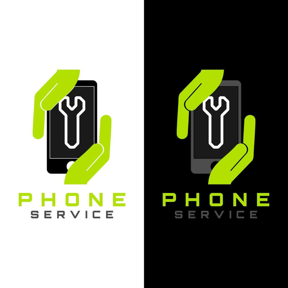 telefoon onderhoud accessoires logo vector