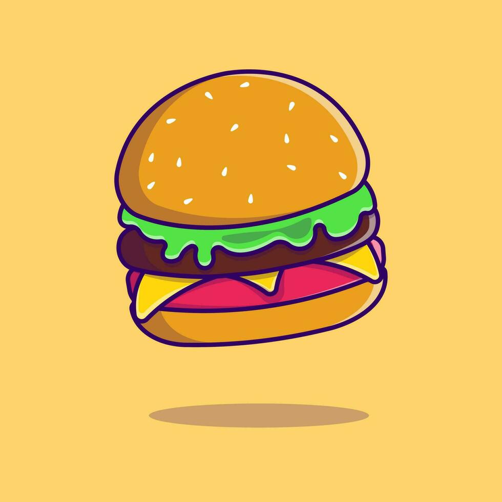 hamburger tekenfilm vector pictogrammen illustratie vlak tekenfilm concept