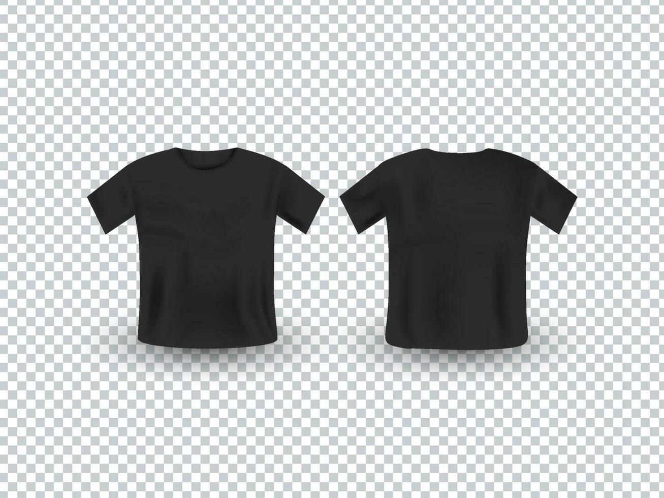 zwart realistisch t-shirt model. vector