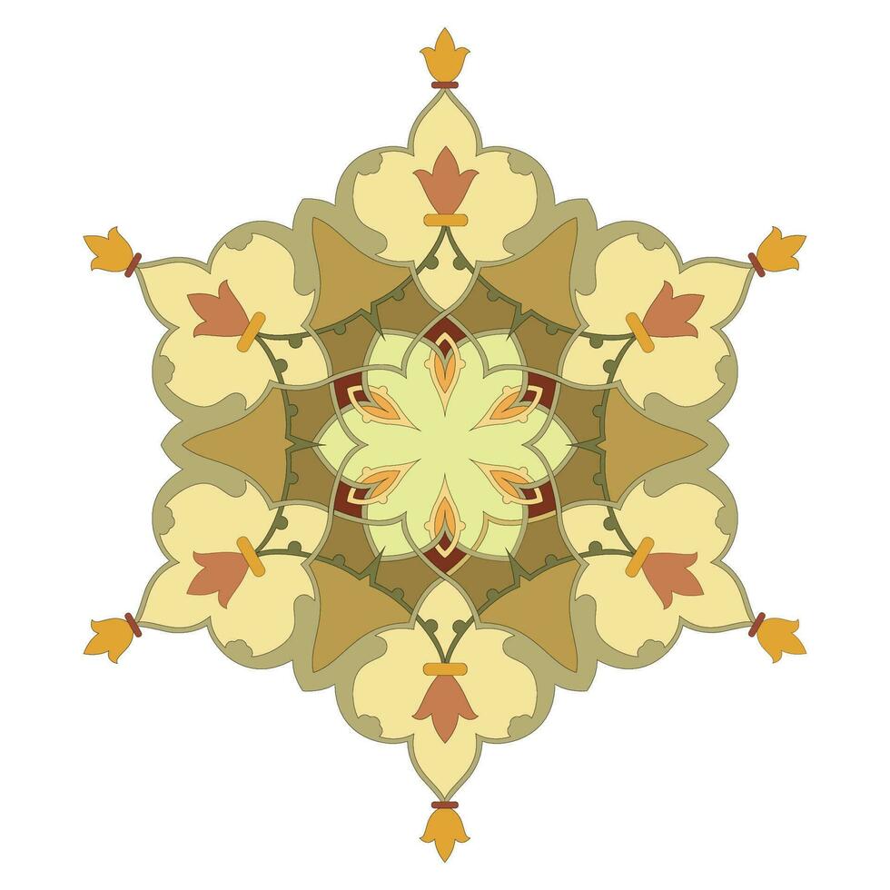 mandala bloemen ornament met divers kleuren vector