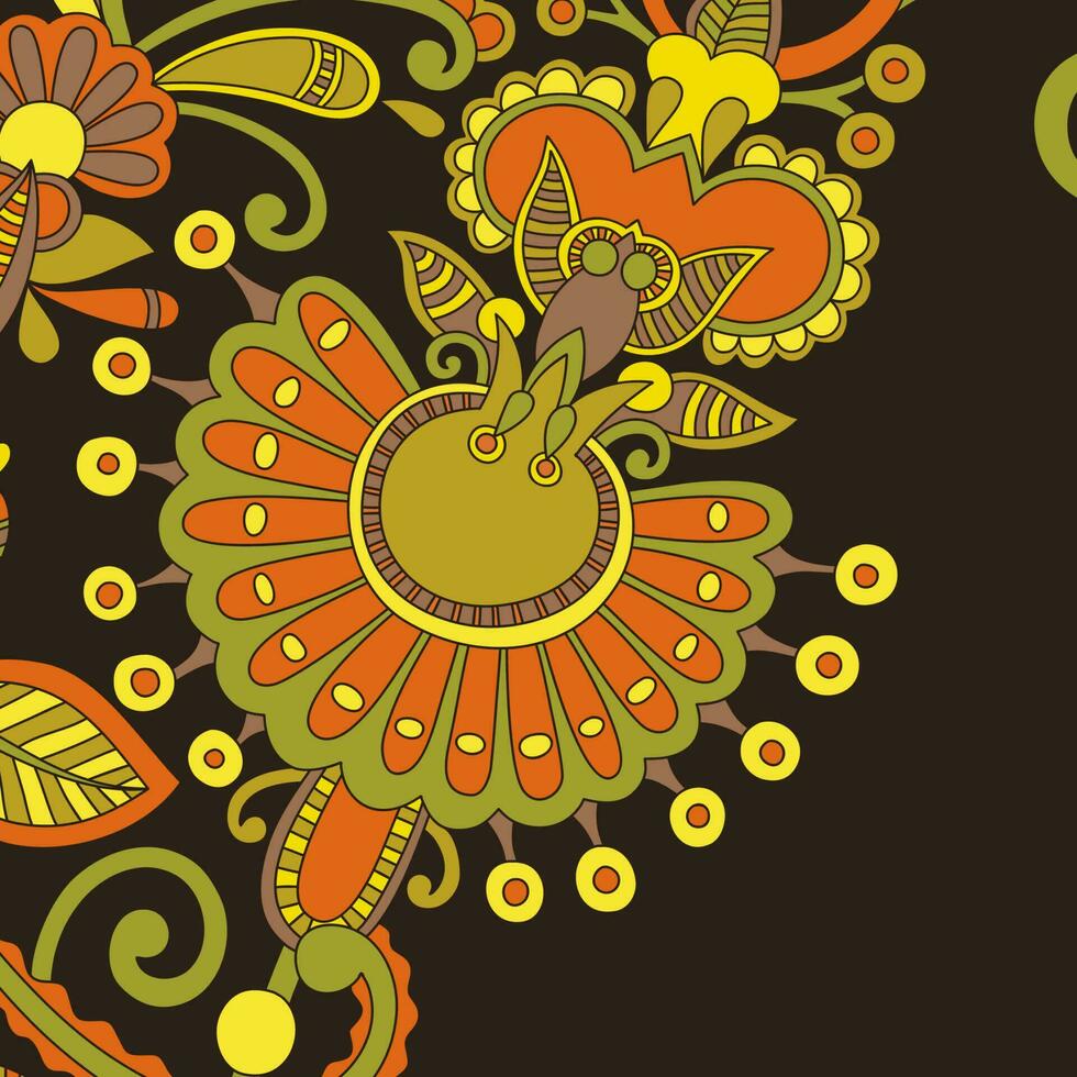 klassiek stijl achtergrond met bloemen ornament, batik tekening. vector