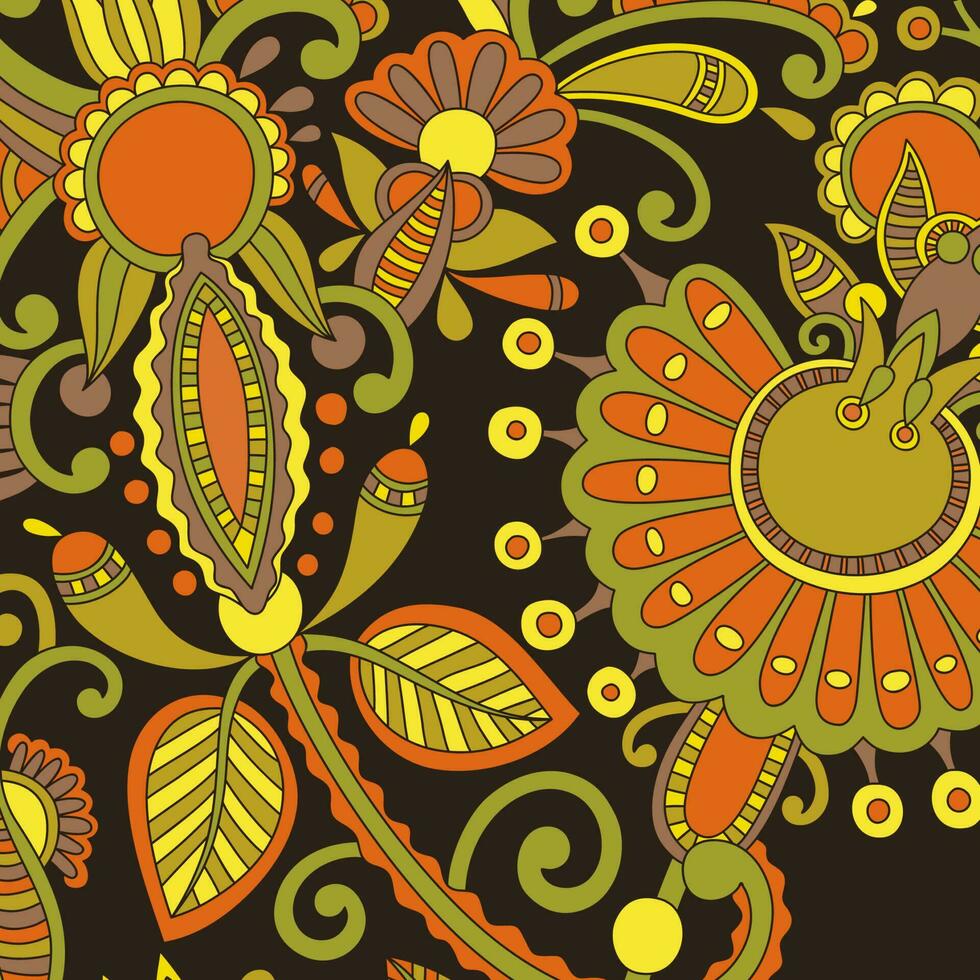 klassiek stijl achtergrond met bloemen ornament, batik tekening. vector