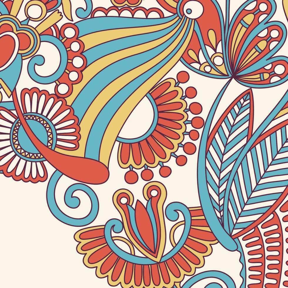 klassiek stijl achtergrond met bloemen ornament, batik tekening. vector