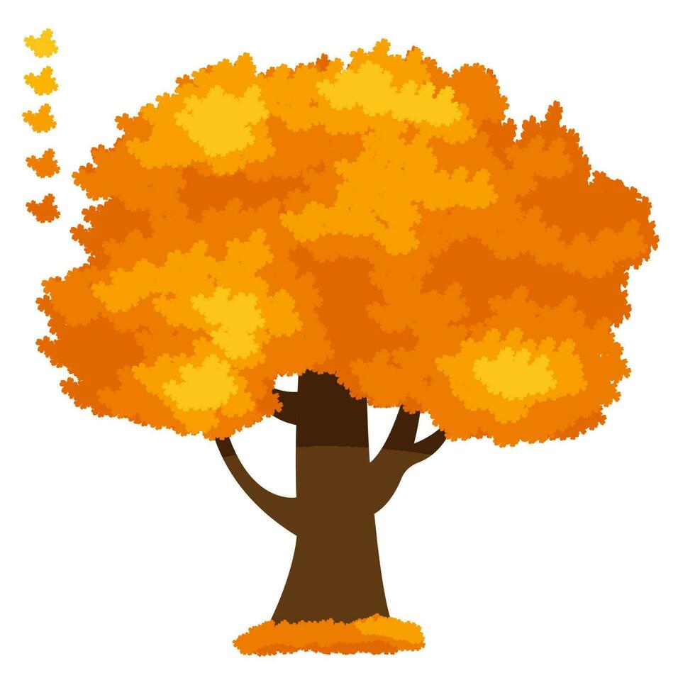 schattig tekenfilm herfst vallen bomen verzameling. vector. vector