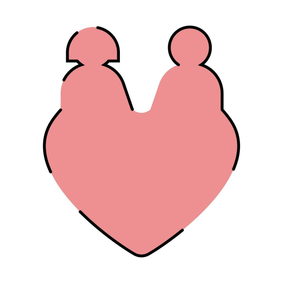 schets icoon liefde thema, romantiek, februari 14, Valentijnsdag dag. ontwerp elementen, wit achtergrond. rood of roze. schattig tekenfilm stijl. vector