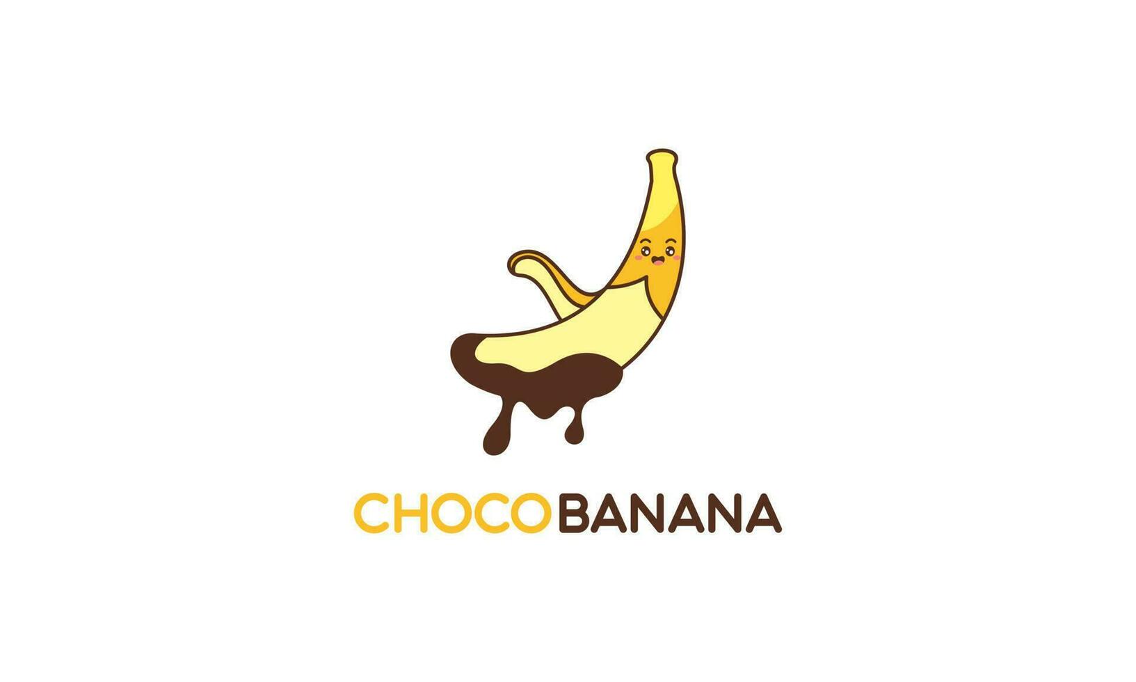chocola banaan logo illustratie met grappig karakter vector