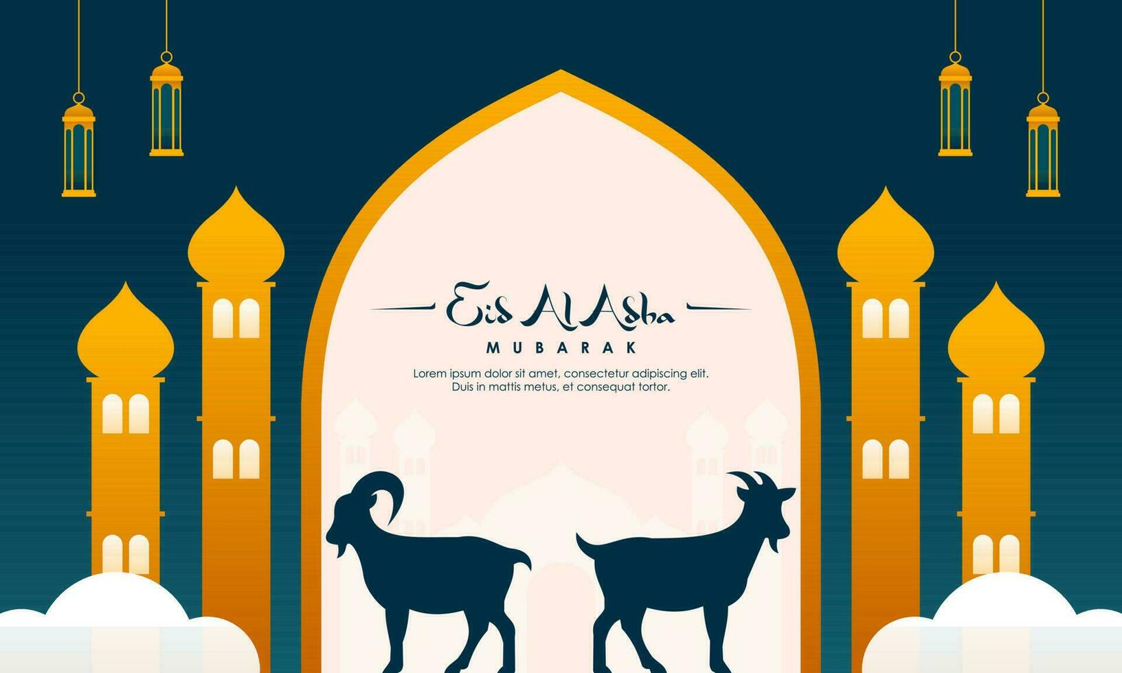 eid al adha banier ontwerp vector illustratie. Islamitisch en Arabisch achtergrond voor moslim gemeenschap festival