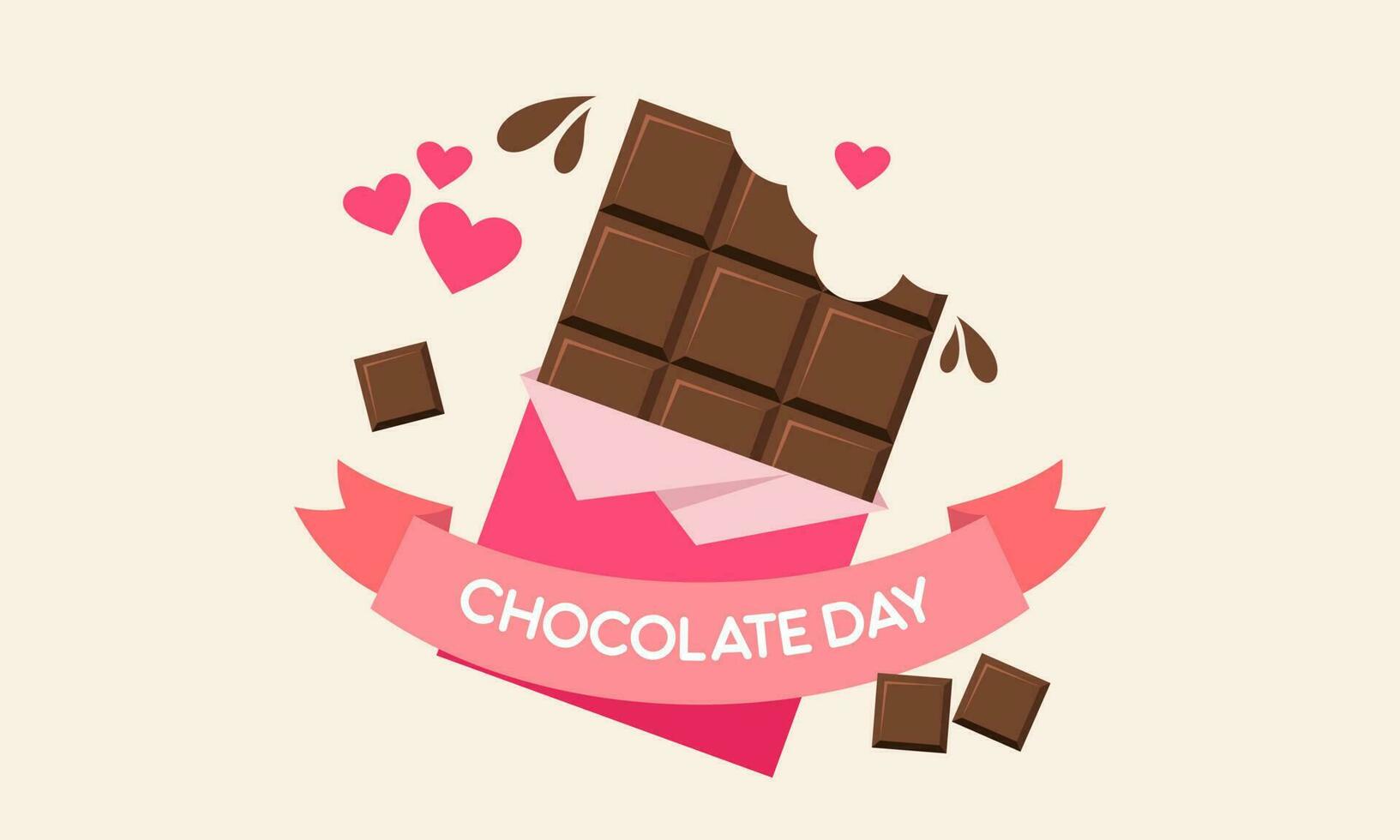 gelukkig wereld chocola dag illustratie met chocola logo vector