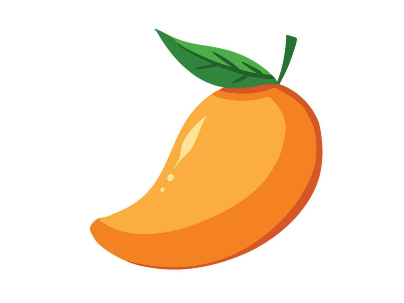 zoet mango fruit vector illustratie geïsoleerd Aan wit horizontaal achtergrond. gemakkelijk en vlak kunst gestileerd tekening. gezond voedsel illustratie.