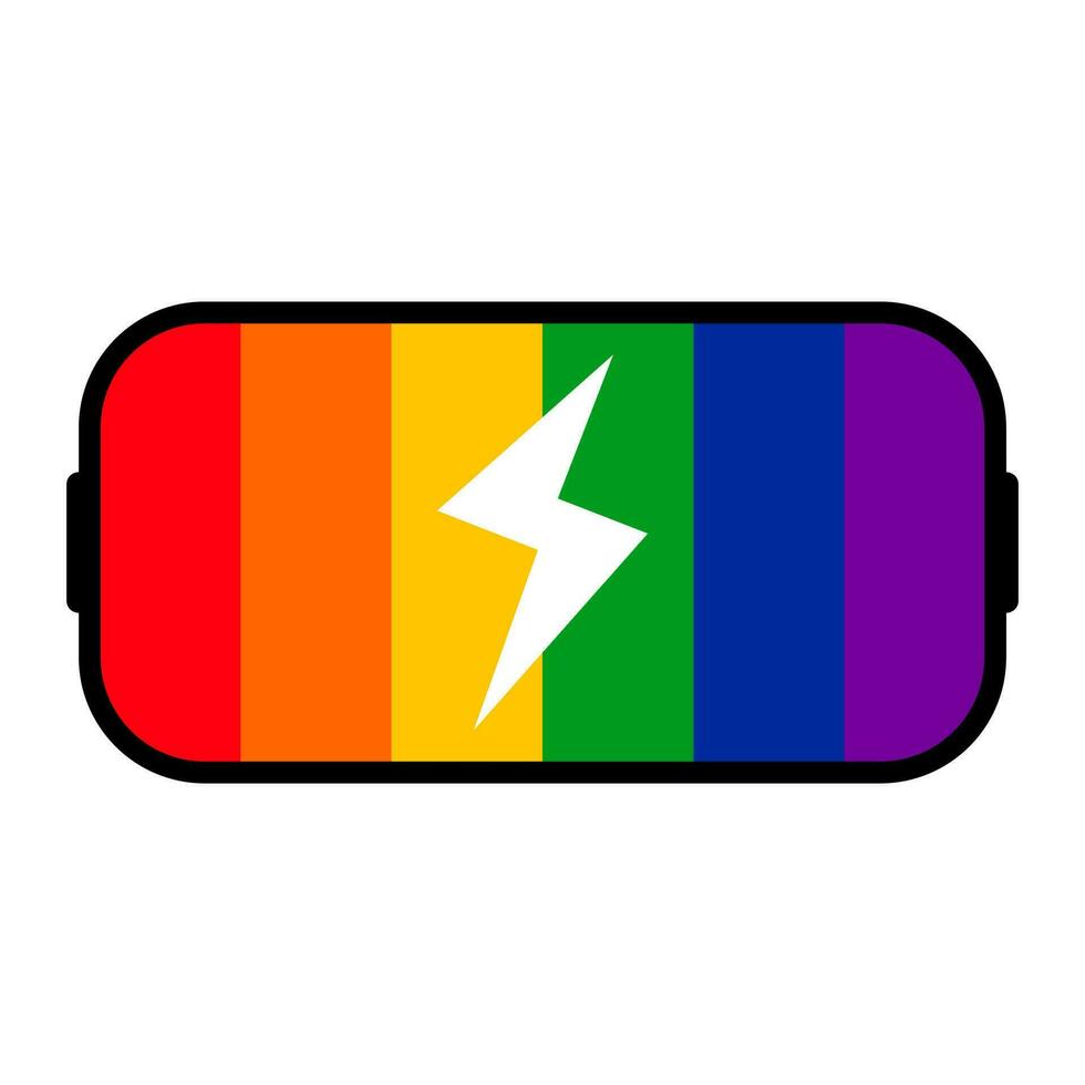 batterij regenboog ontwerp vector