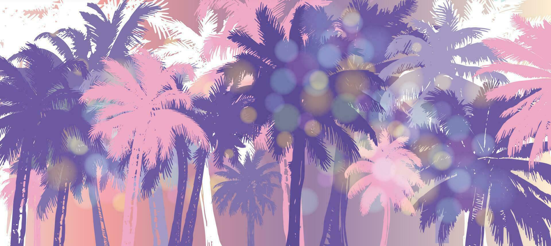 Hallo zomer, palm hand- getrokken illustraties, vector. vector