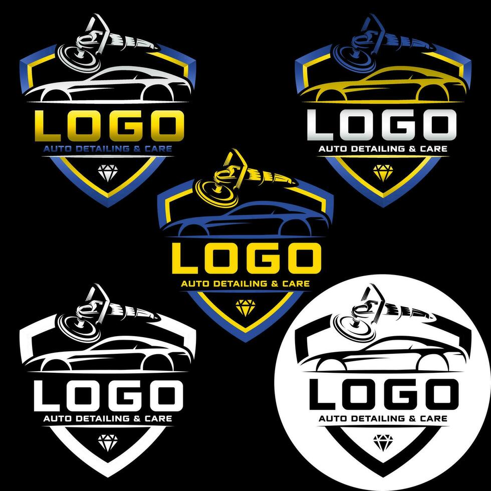 reeks van logos voor een auto reparatie winkel vector