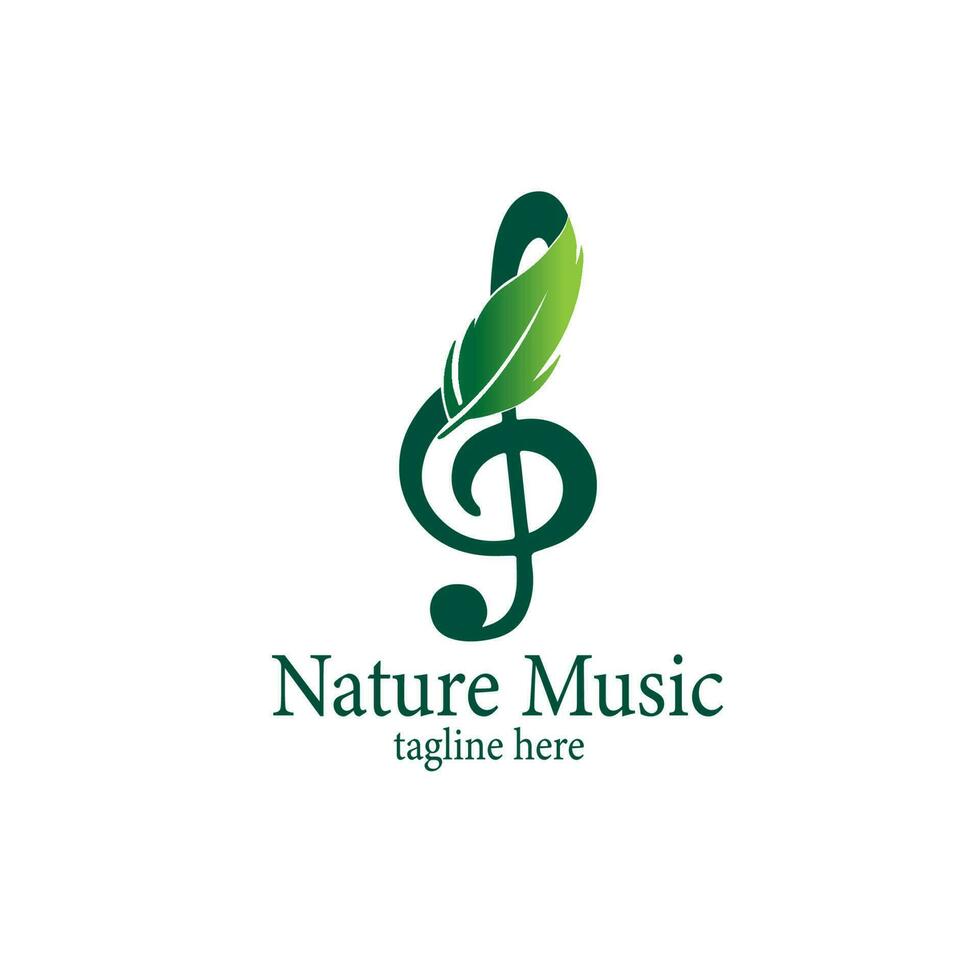 ontwerp logo natuur muziek- vector illustratie