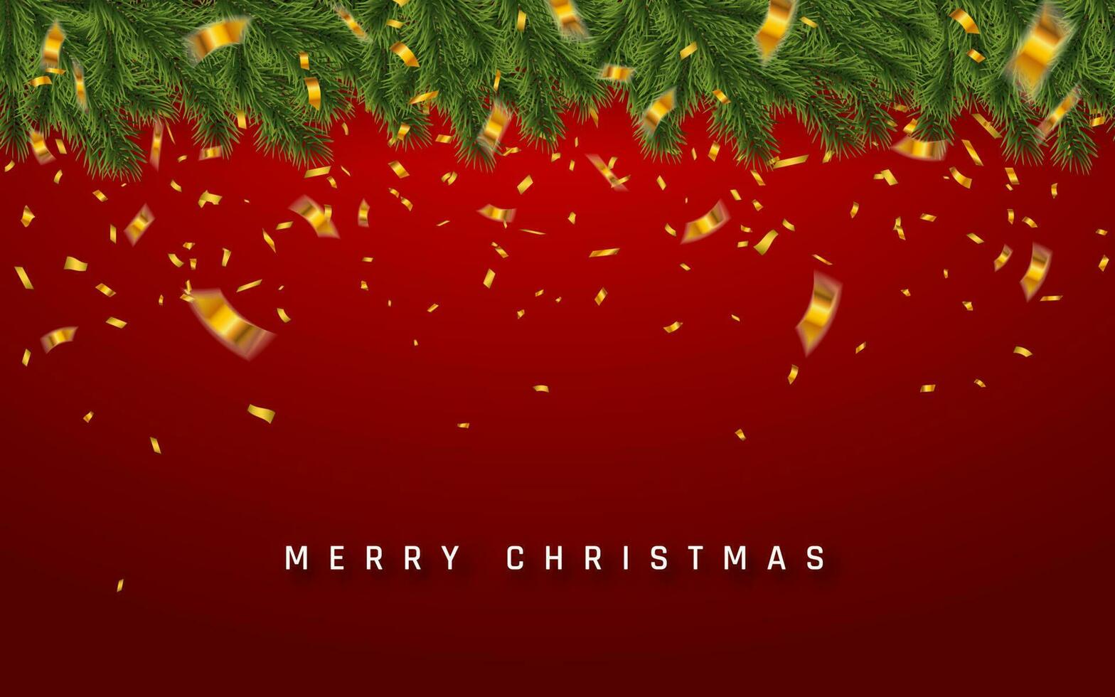 feestelijk Kerstmis of nieuw jaar achtergrond. Kerstmis dennenboom takken met confetti. vakantie achtergrond. vector illustratie