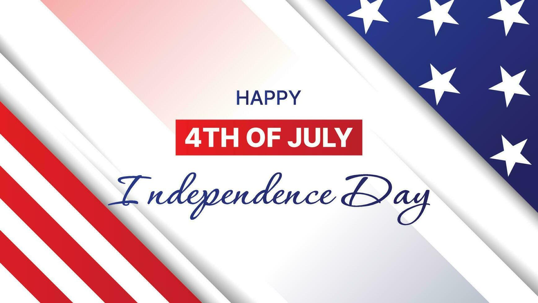 gelukkig 4e van juli onafhankelijkheid dag banier ontwerp met Amerikaans vlag decoratie vector