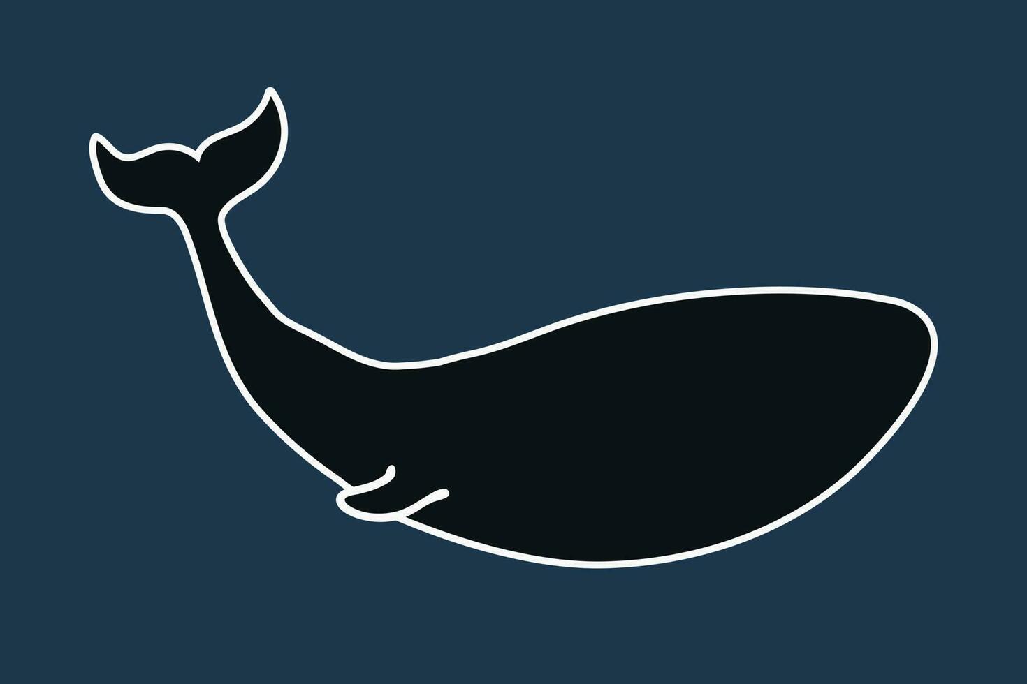 een walvis silhouet Aan blauw achtergrond. oceaan en zee leven thema. vector illustratie