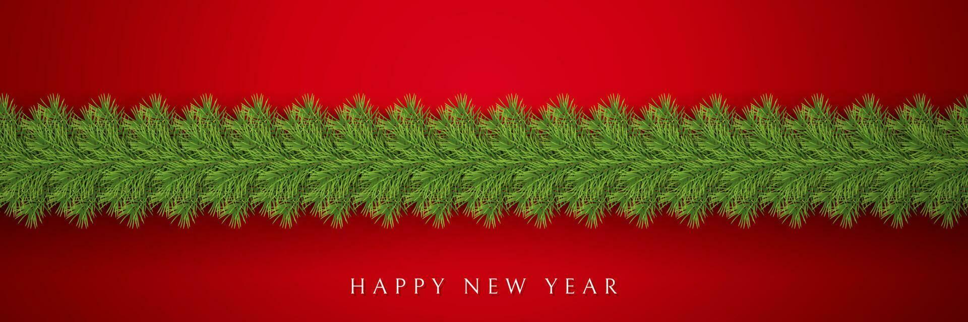 feestelijk Kerstmis of nieuw jaar guirlande. Kerstmis boom takken. vakantie achtergrond. vector illustratie