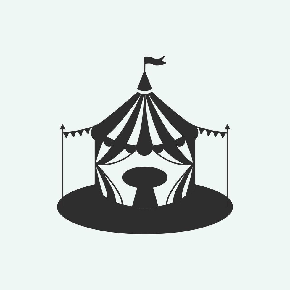 circus tent icoon wijnoogst logo ontwerp, gemakkelijk vector logo ontwerp.