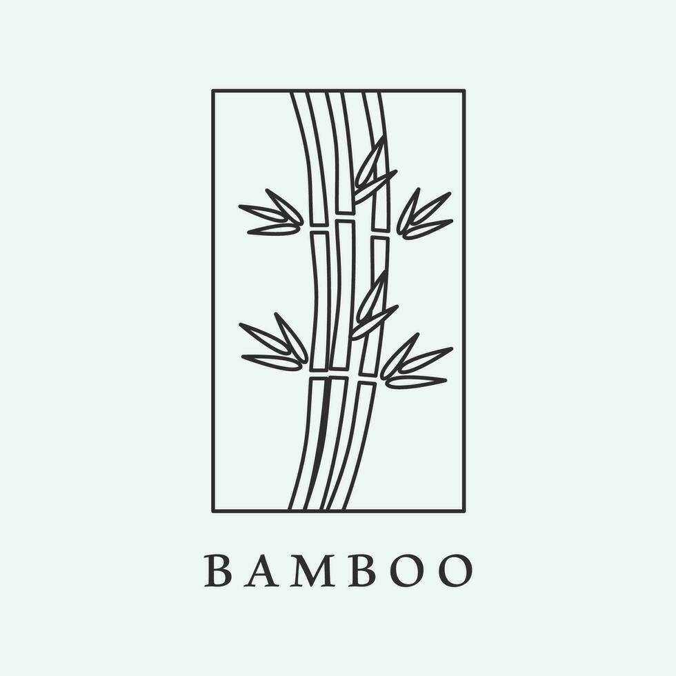 bamboe logo lijn kunst icoon ontwerp vector