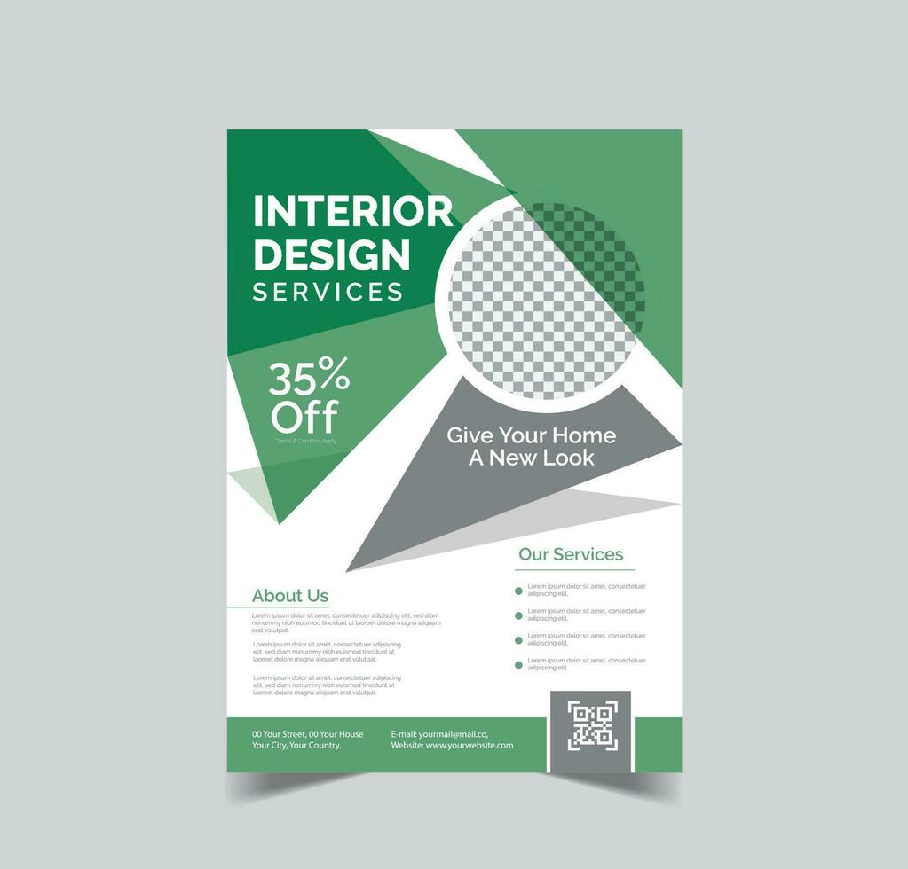 interieur ontwerp folder sjabloon, architectuur bedrijf poster ontwerp. vector