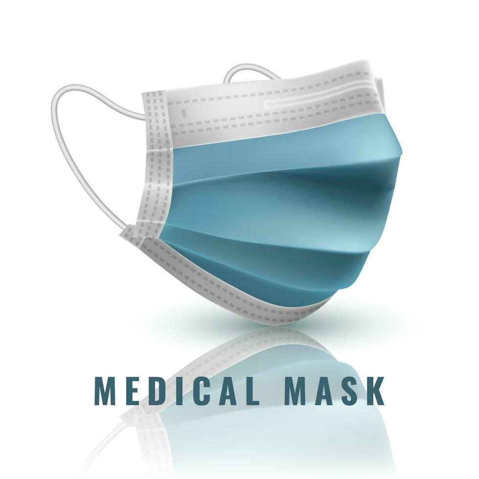 realistisch medisch gezicht masker. details 3d medisch masker. vector illustratie