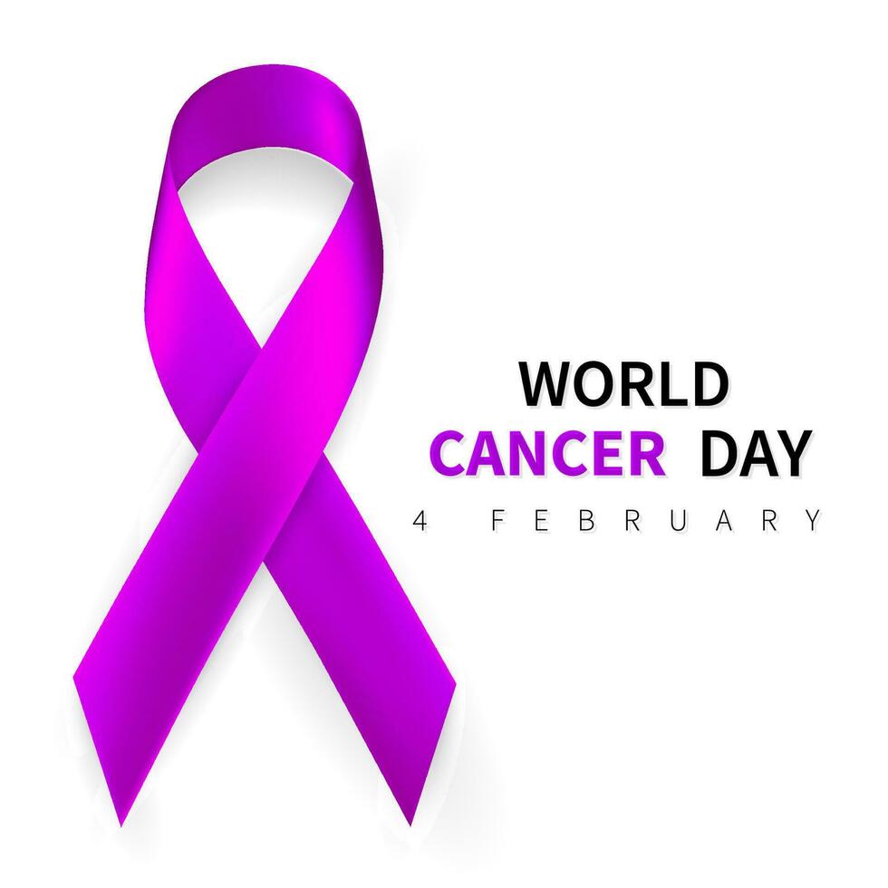 wereld kanker dag symbool, 4 februari. lint symbool. medisch ontwerp. vector illustratie