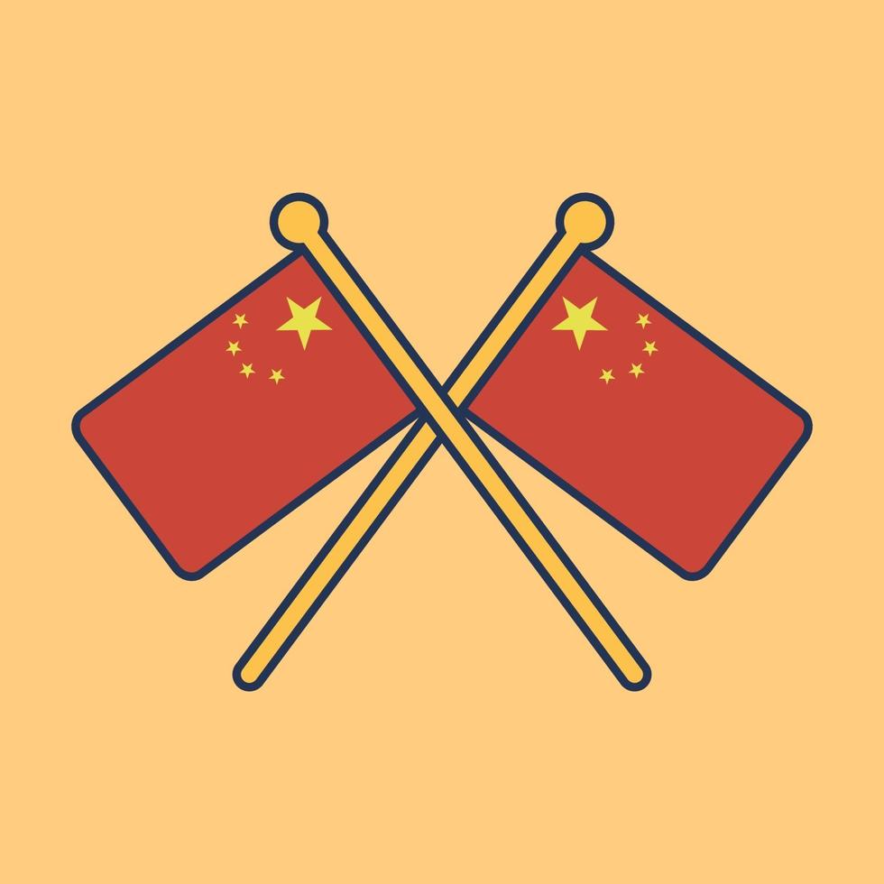 china vlag pictogram illustratie vector