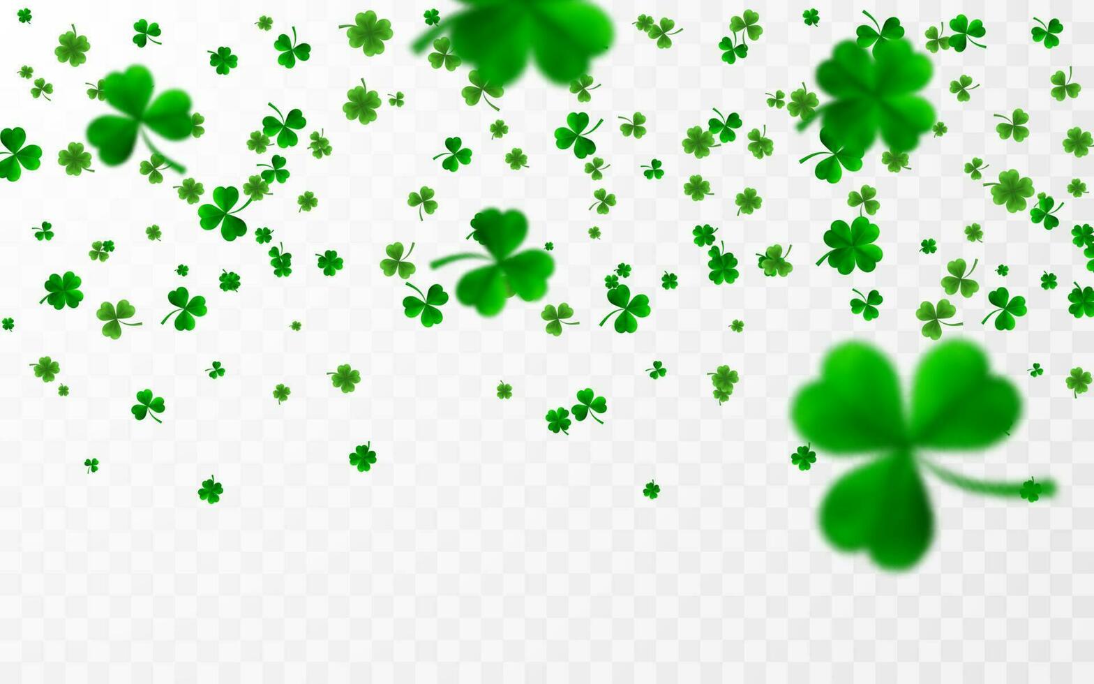 heilige Patrick dag grens met groen vier en boom 3d blad klaverblaadjes. Iers Lucky en succes symbolen. vector illustratie