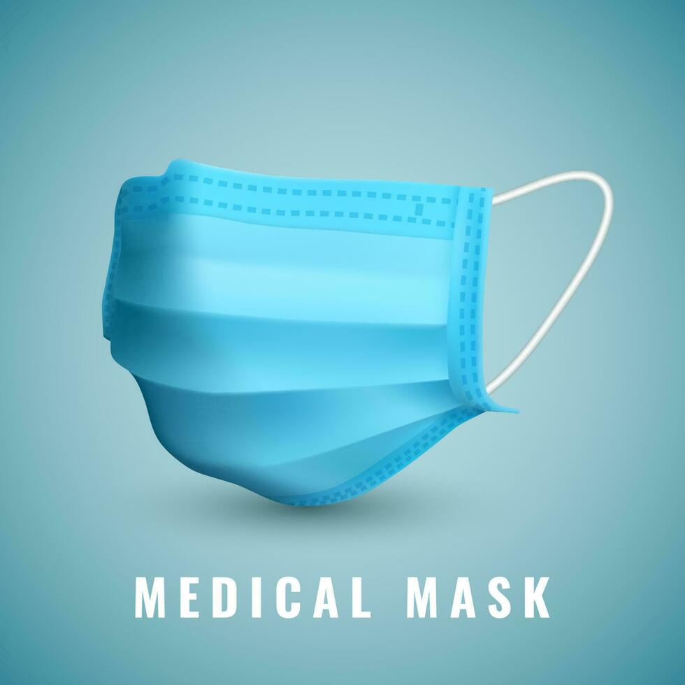 realistisch medisch gezicht masker. details 3d medisch masker. vector illustratie