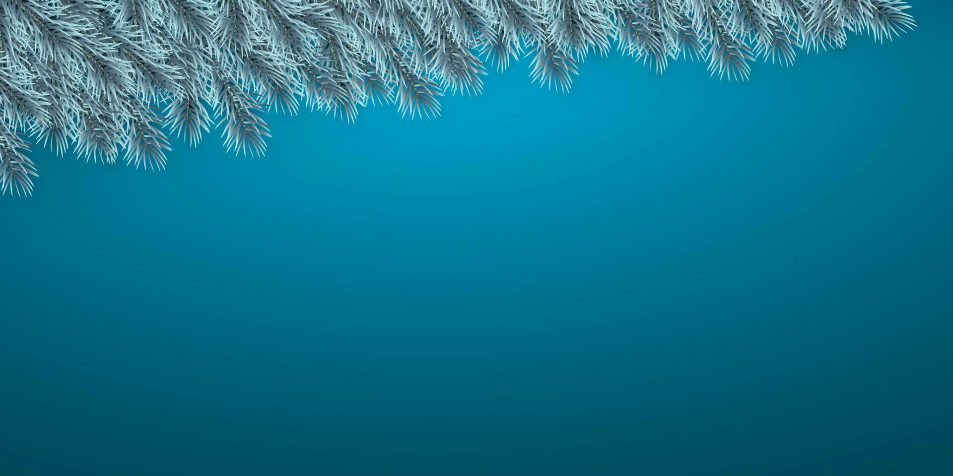 feestelijk Kerstmis of nieuw jaar achtergrond. blauw Kerstmis dennenboom takken. vakantie achtergrond. vector illustratie