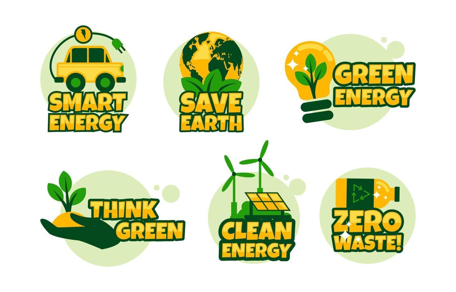 schone eco-stickerset met Griekse technologie vector