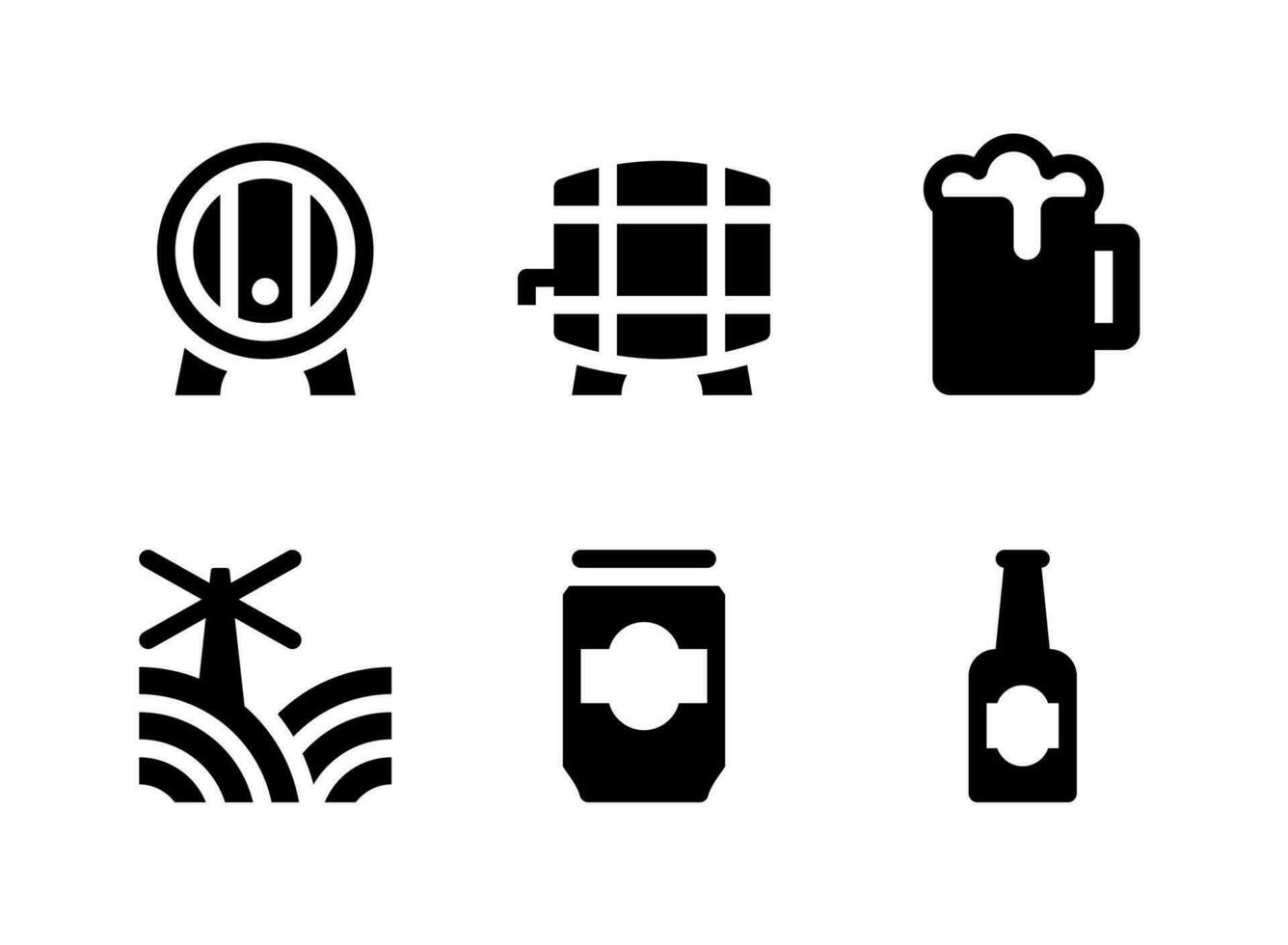eenvoudige set van bier gerelateerde vector lijn iconen