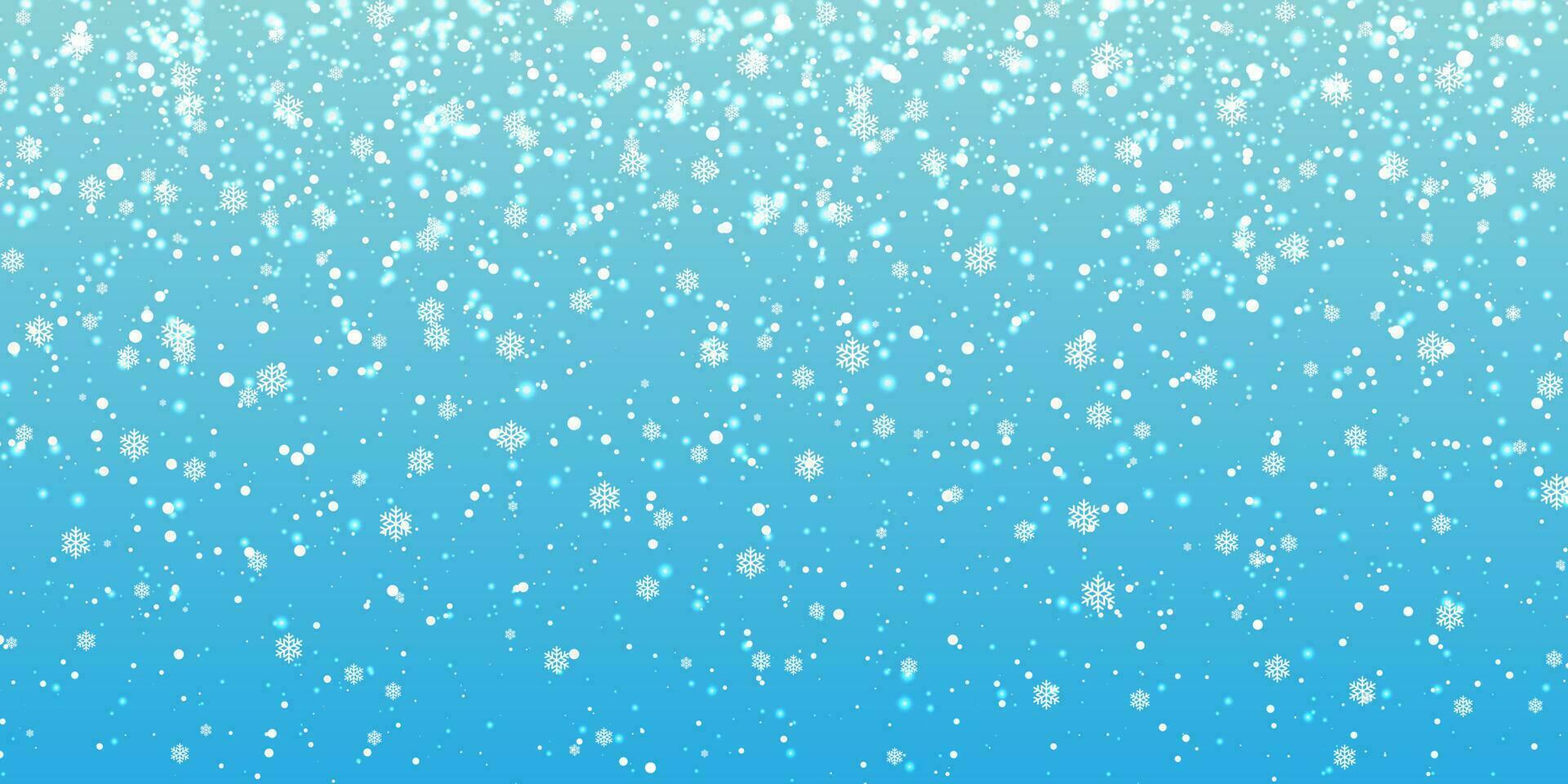 Kerstmis sneeuw. vallend sneeuwvlokken Aan blauw achtergrond. sneeuwval. vector illustratie