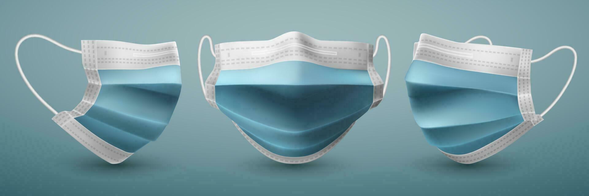 realistisch medisch gezicht masker. details 3d medisch masker. vector illustratie