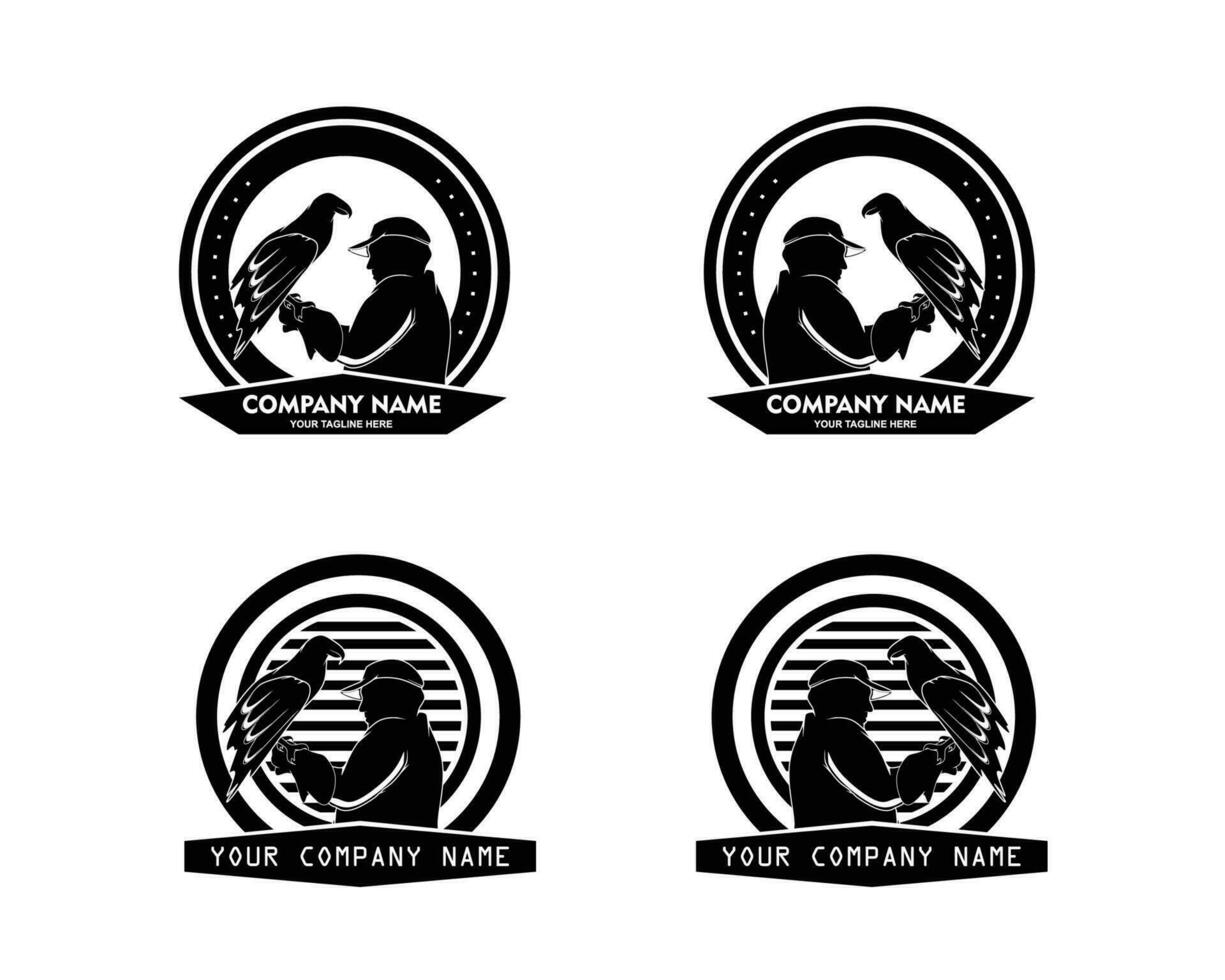 reeks van dierentuinmedewerker logo silhouet vector