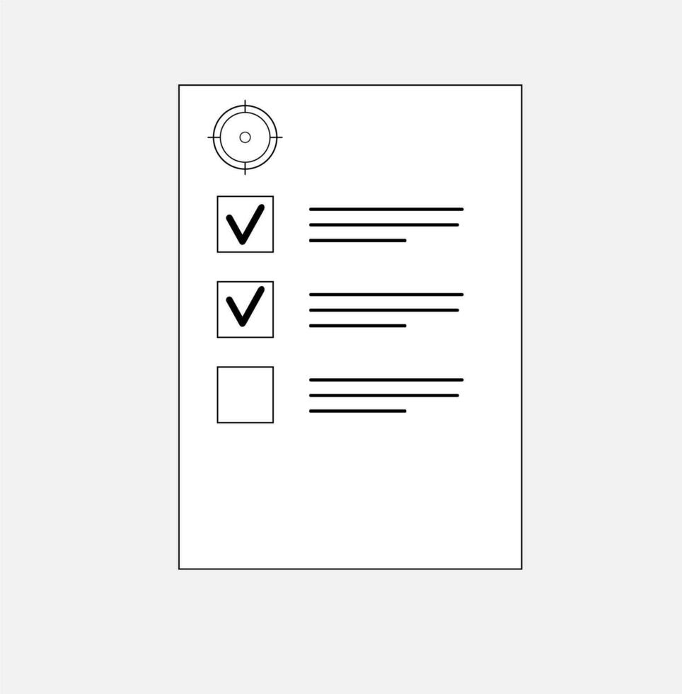 icoon vector het formulier checklist met controleren Mark