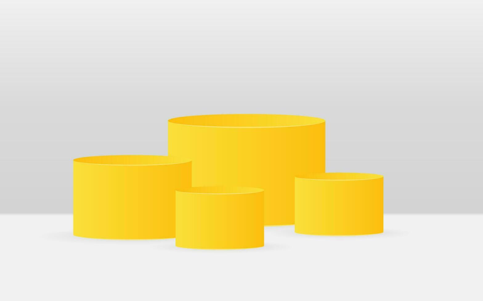 vector 3d abstract geel podium Scherm Aan wit cirkel in geel achtergrond