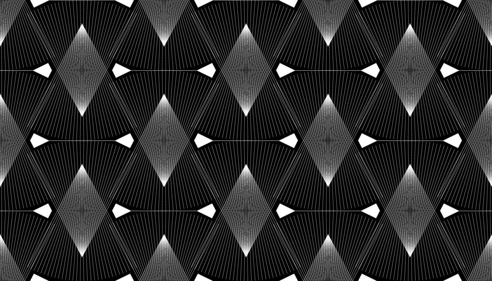 naadloos abstract overlappen lijnen afdrukken kleding stof textuur. meetkundig patronen van wit lijnen Aan een zwart achtergrond vector