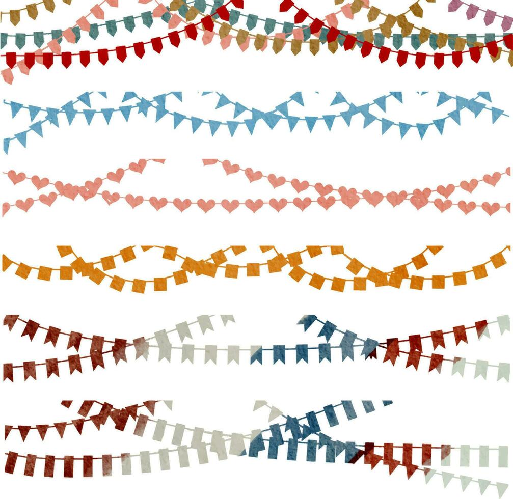 waterverf kleurrijk rustiek met vlaggen geïsoleerd hand getekend illustratie schetsen vector
