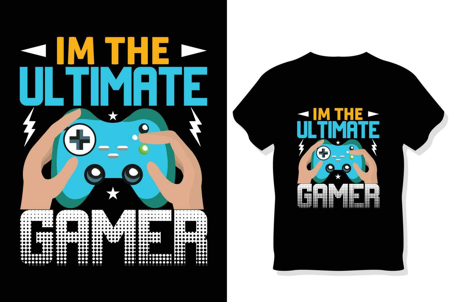 ik ben de ultieme gamer, grappig gaming t-shirt , gamer t-shirt ontwerp vector