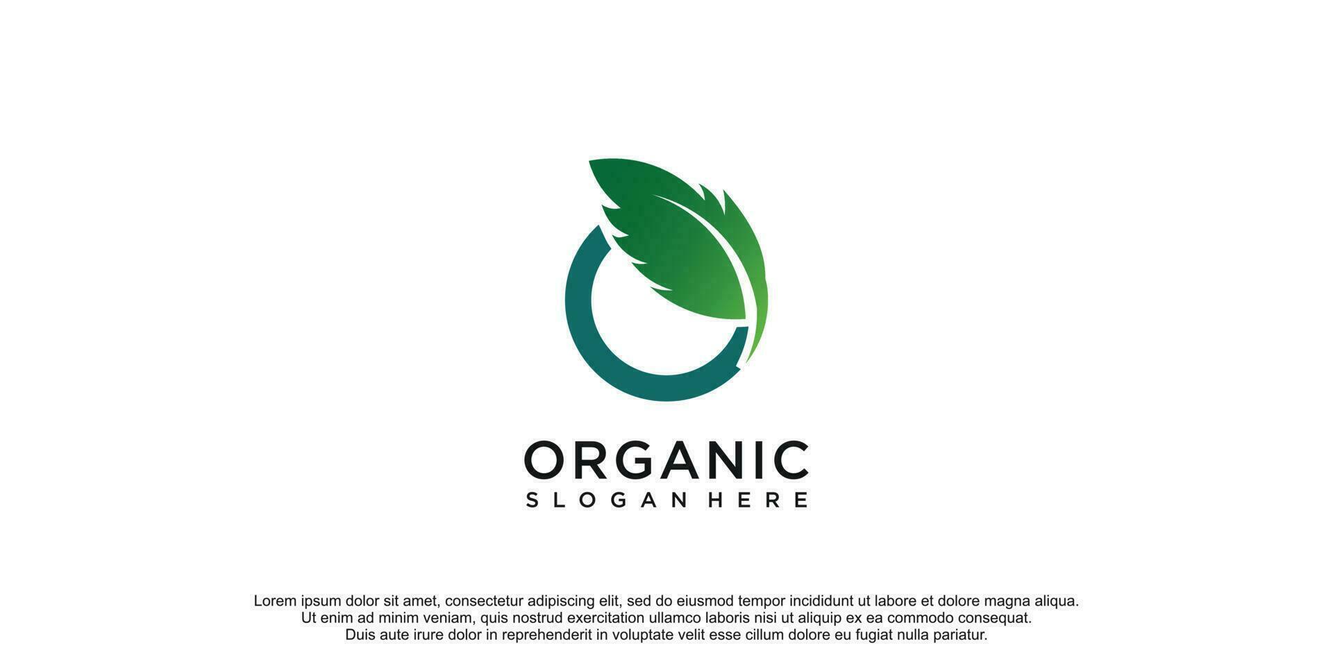 monogram brief O logo met natuur concept ontwerp premie vector