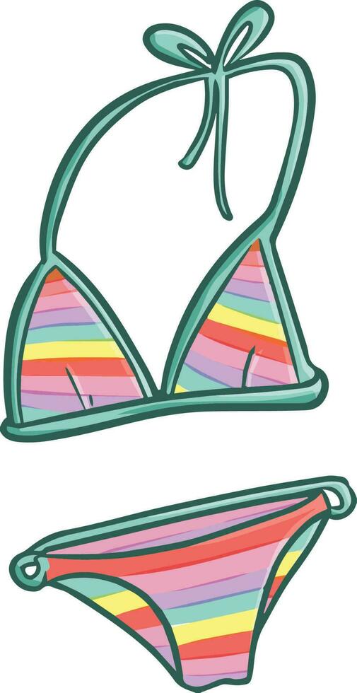 grappig en schattig sexy kleurrijk bikini voor vakantie - vector. vector