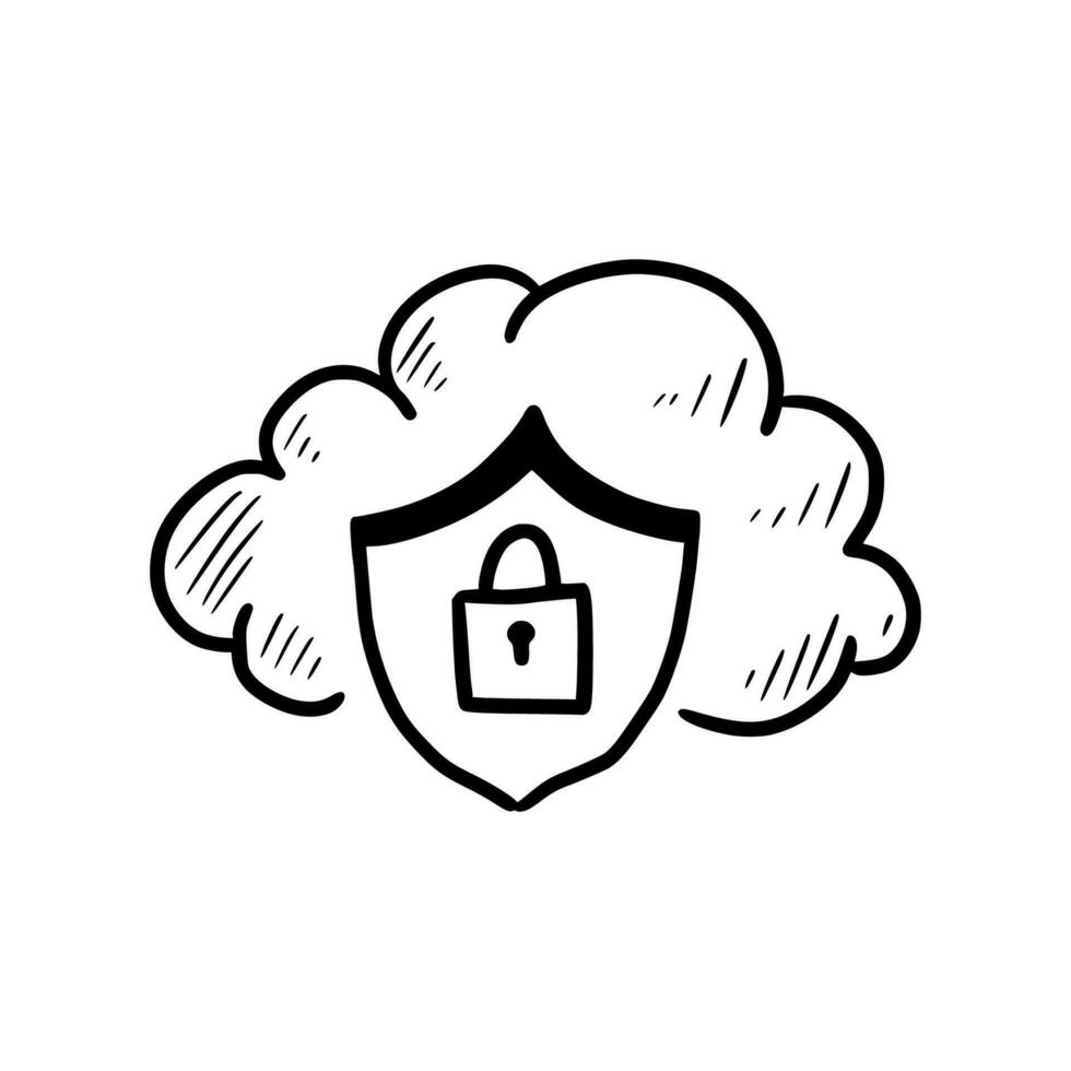 tekening gegevens server, downloaden wolk vector