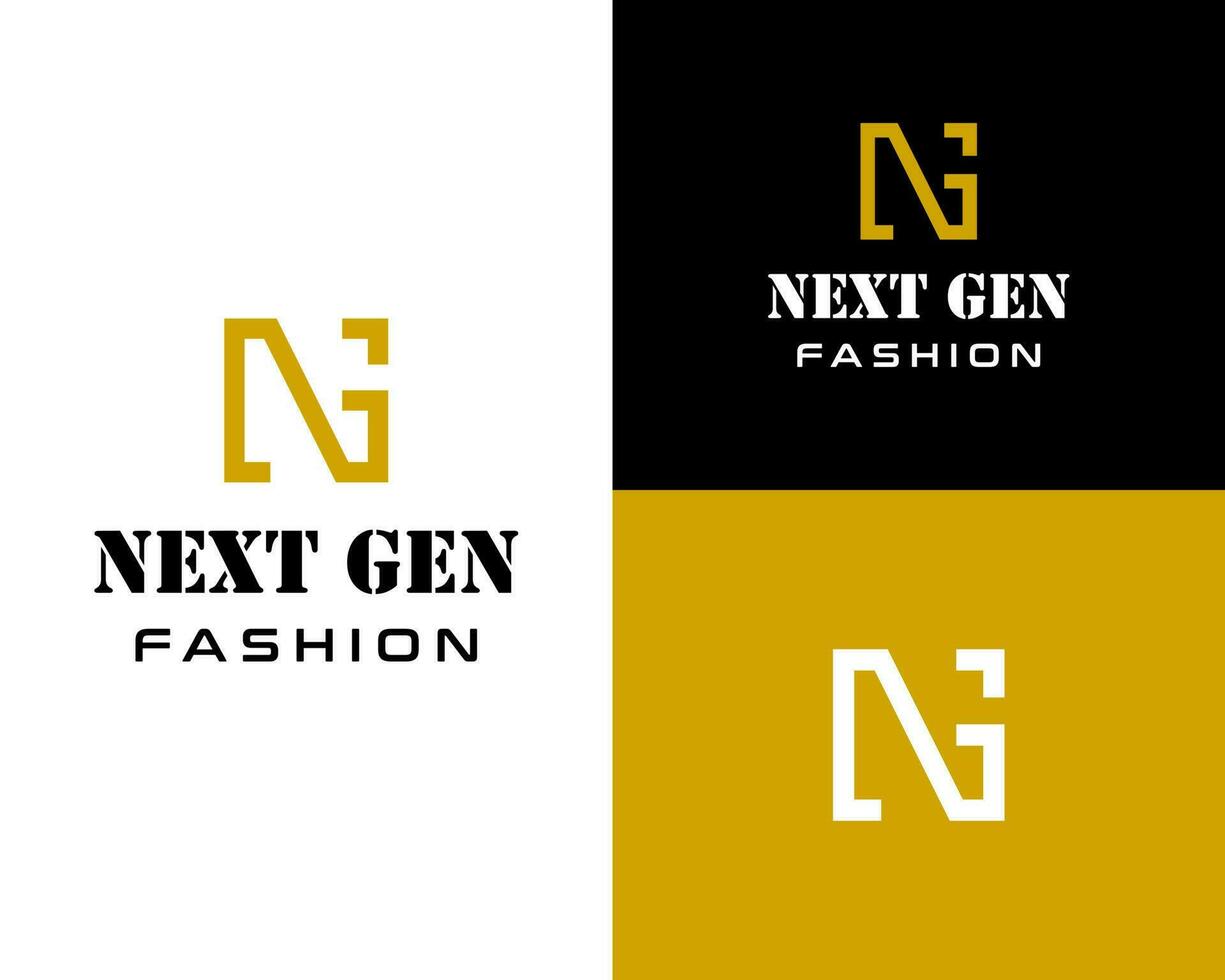 ng brief monogram initialen bedrijf logo ontwerp. vector