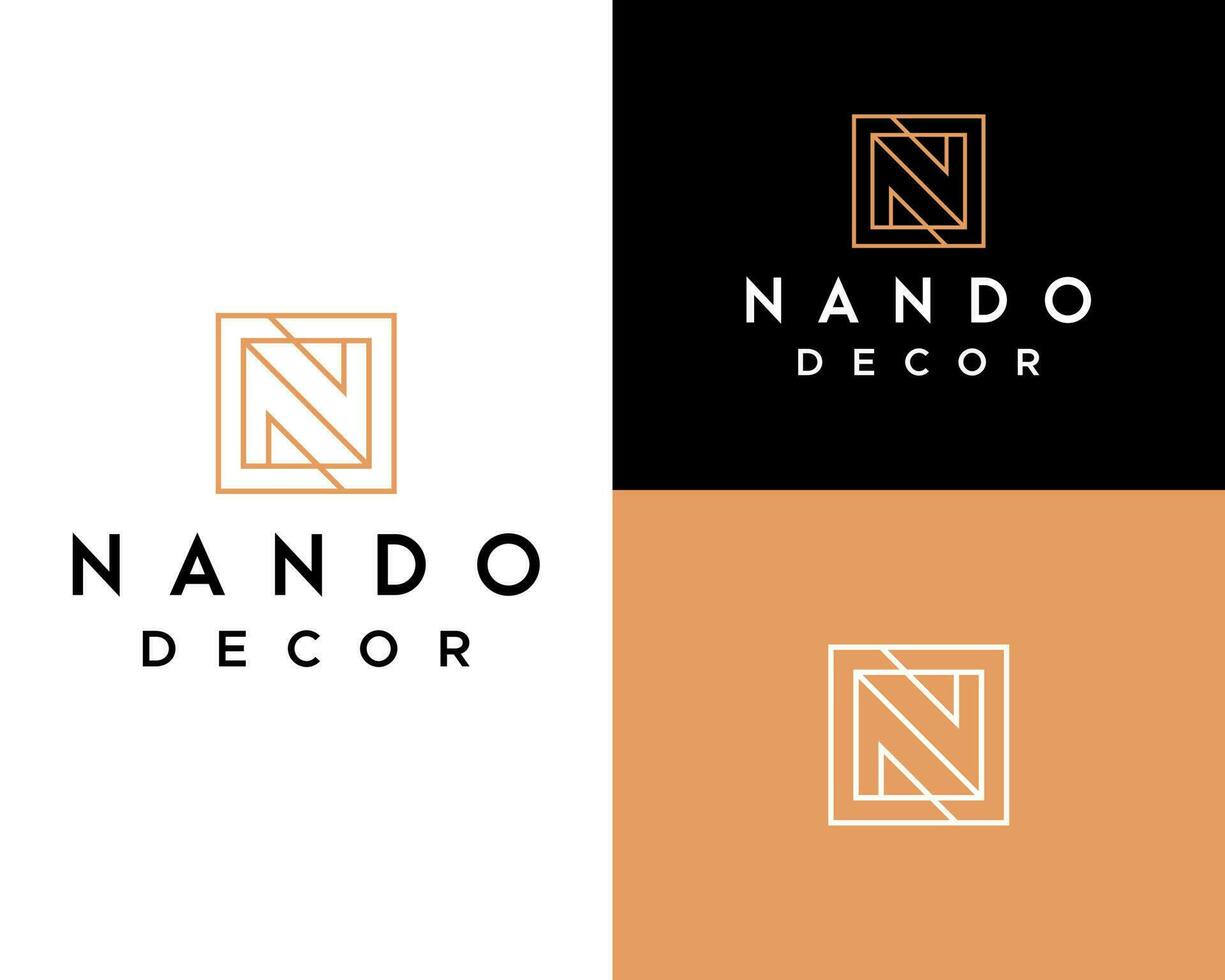 brief n monogram initialen decoratie logo ontwerp. vector