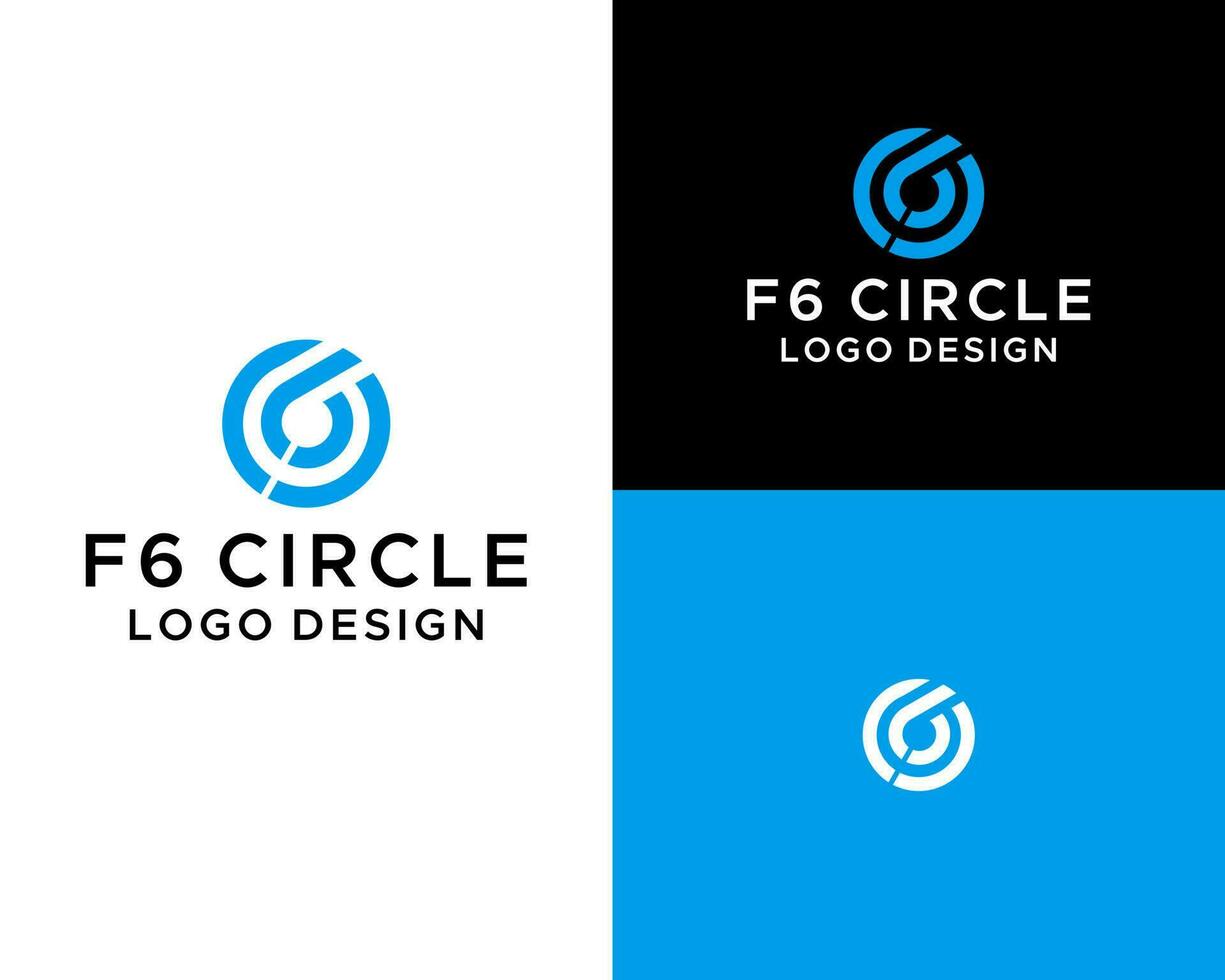brief f6 monogram initialen tech logo ontwerp. vector