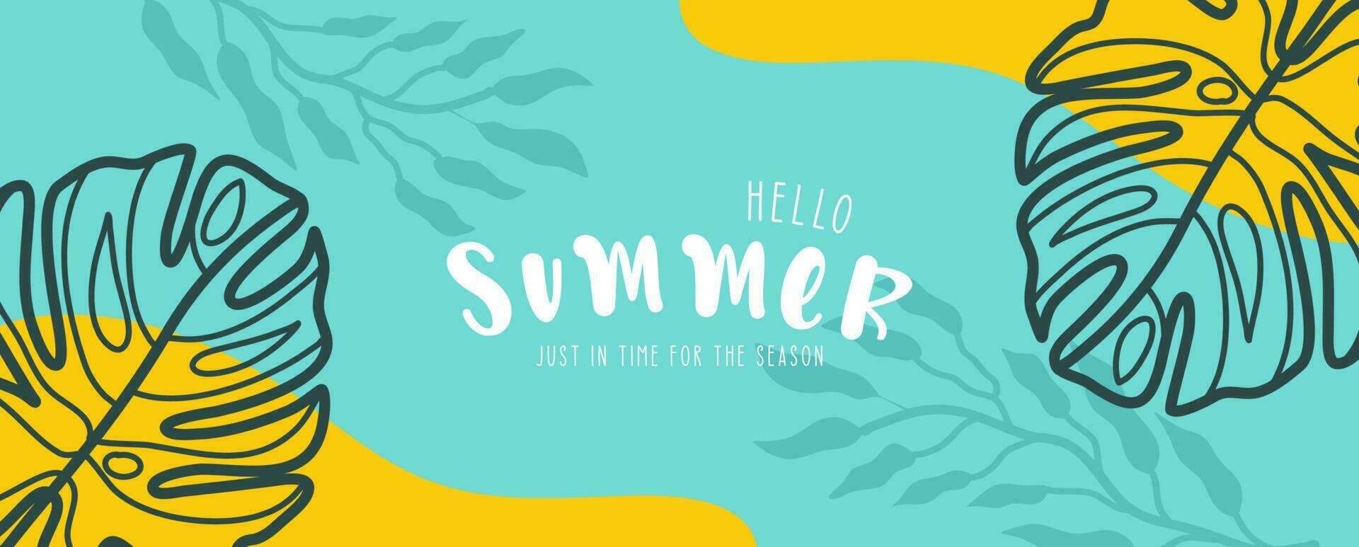 kleurrijk zomer achtergrond lay-out banier ontwerp. landschap poster, groet kaart, hoofd naar website vector