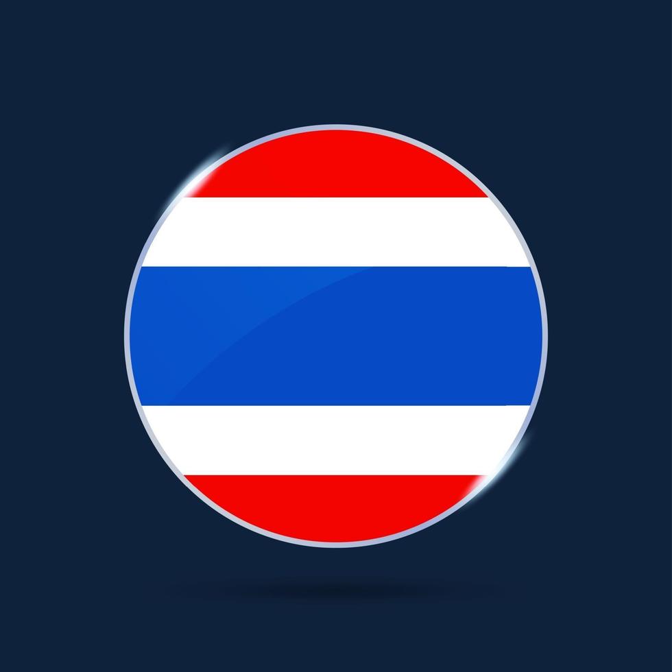 Thailand nationale vlag cirkel knoppictogram. eenvoudige vlag, officiële kleuren en juiste verhoudingen. platte vectorillustratie. vector