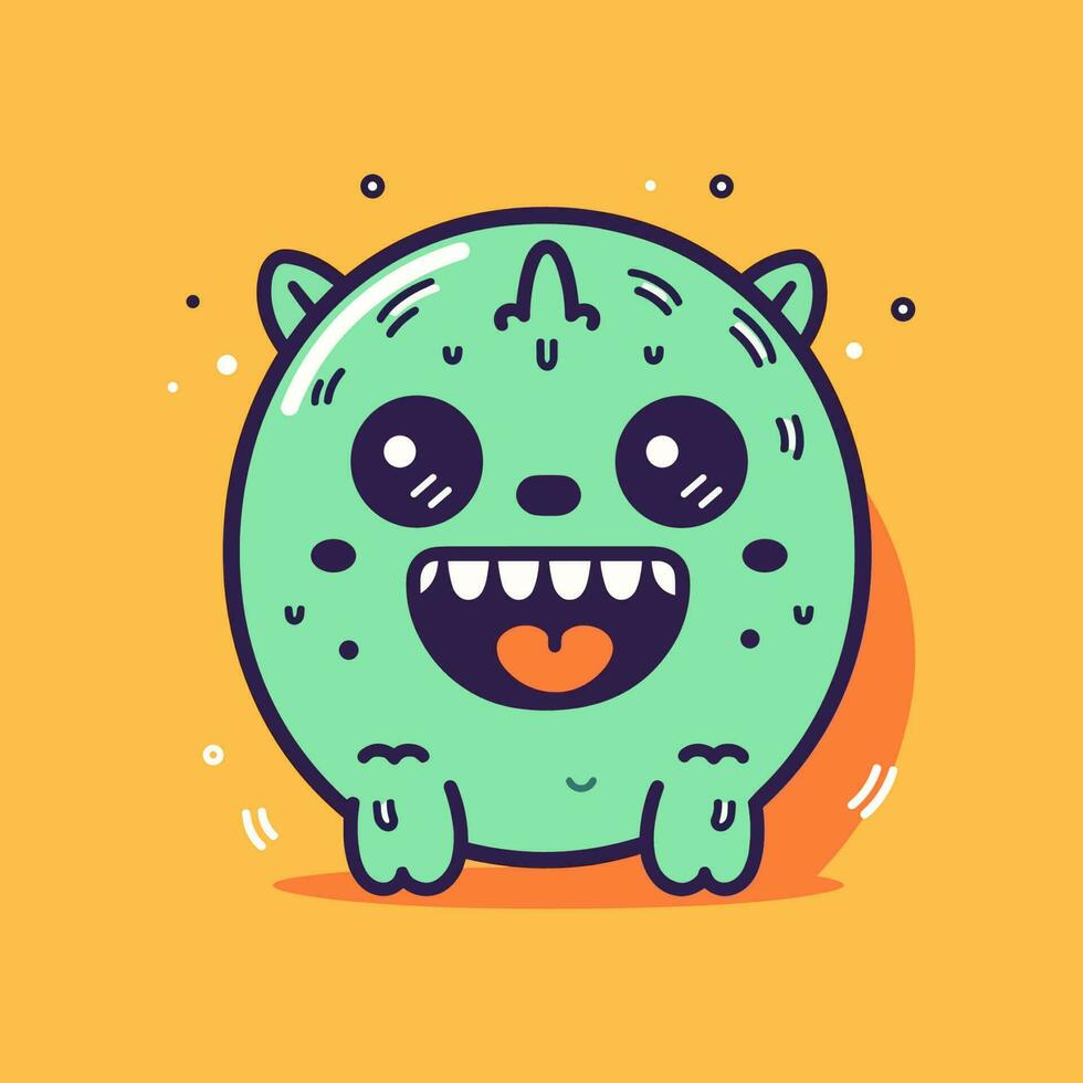 schattig kawaii monster tekenfilm illustratie vector